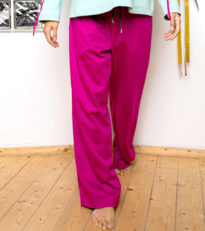 Marlene-Hose mit langen, breiten Beinen in fuchsia von Stitch by Stitch